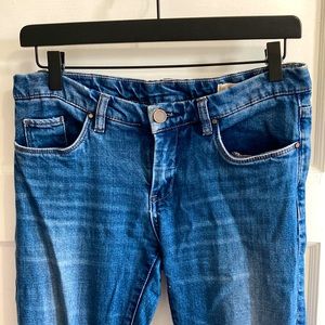 Mid dark blue BlankNYC skinny jeans, size 27